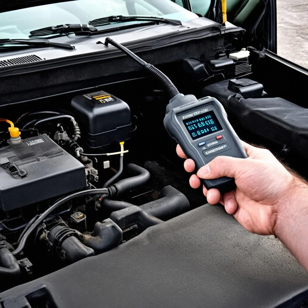 OBD2 scanner in use